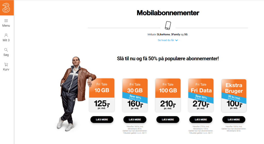 Mobile Networks in Denmark - 3.dk
